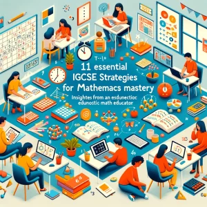 The image above visualizes the concept of IGCSE strategies for success, particularly focusing on mathematics, and is designed to complement the blog post titled "11 Essential IGCSE Strategies for Mathematics Mastery: Insights from an Edunostic Math Educator