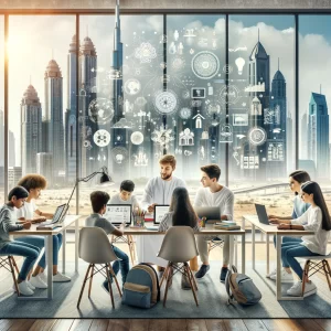 This image visually represents the engaging and diverse atmosphere of tutoring in Knowledge Village, Dubai, with Edunostic. It captures the essence of personalized learning within a modern and innovative educational setting, complemented by the unique backdrop of Dubai.